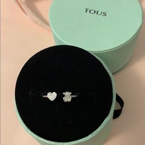 Tous ring 18k white gold with diamonds US 6.5